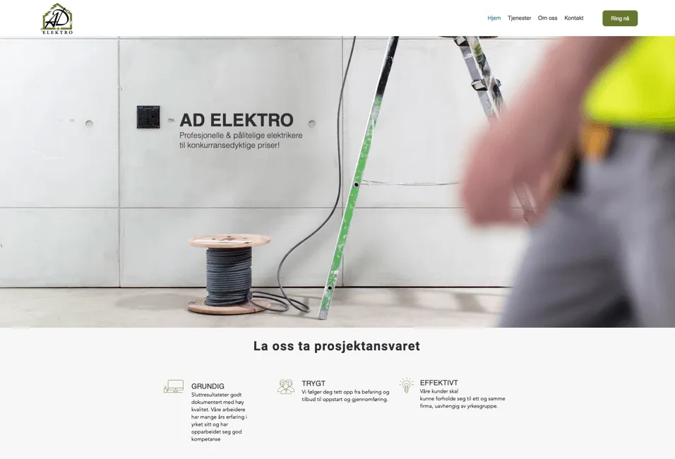 Skjermbilde av AD Elektro AS