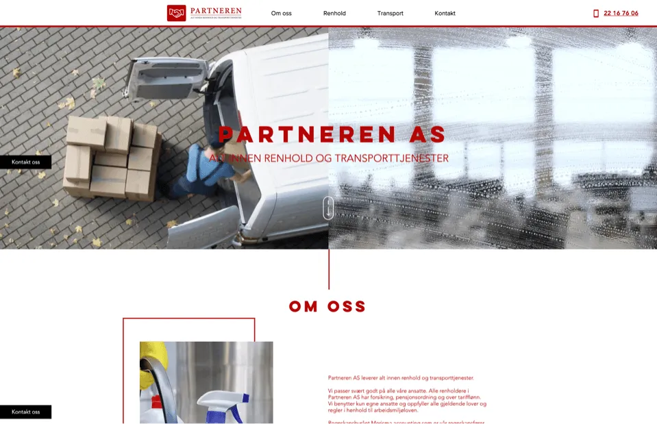 Skjermbilde av Partneren AS