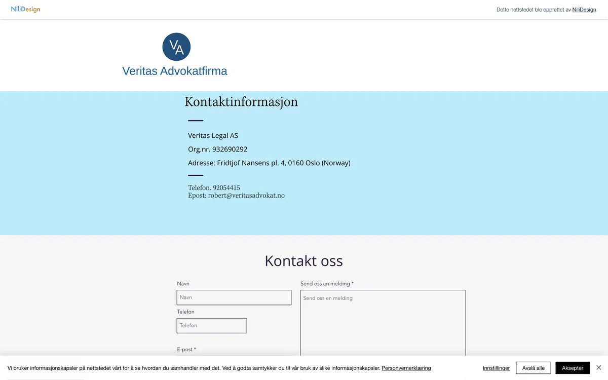 Skjermbilde av Veritas Legal AS